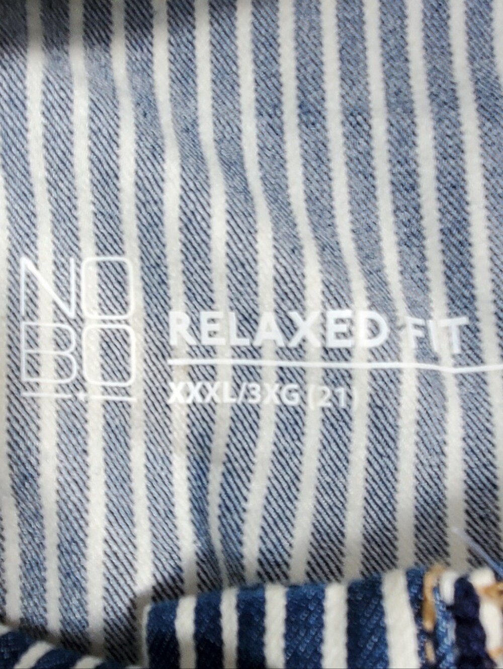 NOBO Engineer Stripe Blue White Denim Bib Shorttalls Romper Size 3X New - Picture 8 of 9